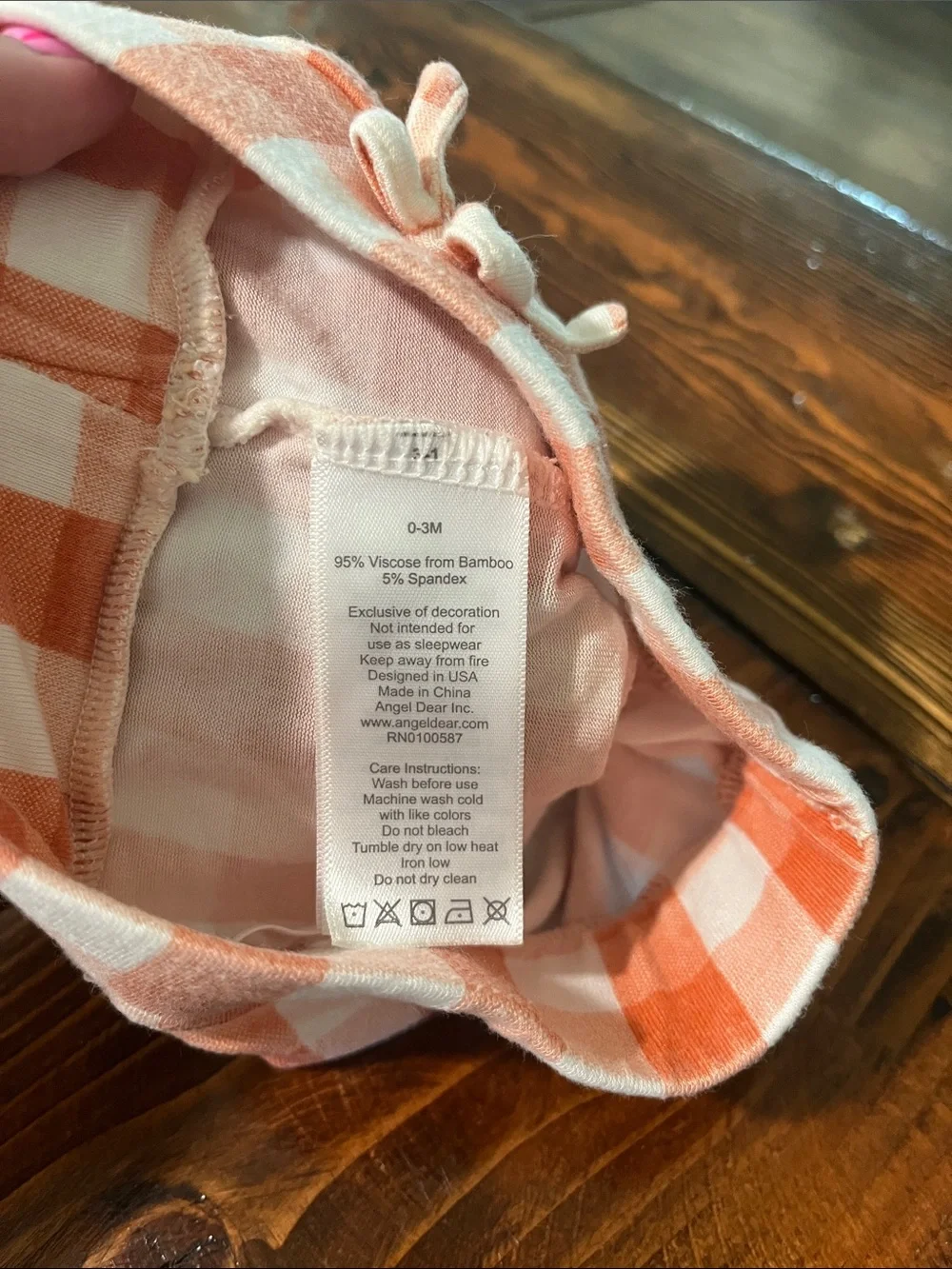Angel Dear Orange and White Gingham Ruffle Diaper Cover